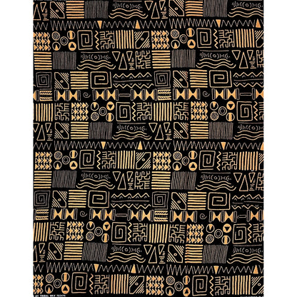 African Print Fabric/ Ankara - Black, Brown "Pass It Down", YARD or WHOLESALE