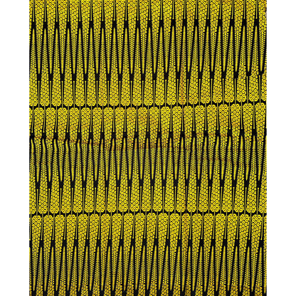 African Print Fabric/ Ankara - Yellow, Black 'Zaji' Design, YARD or WHOLESALE