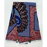 African Print Fabric/ Ankara - Navy, Brown "Ndidi", YARD or WHOLESALE