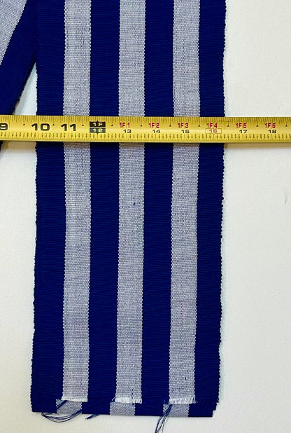 Aso-Oke Fabric / Yoruba Hand-Woven Textile – Navy, Light Gray ‘Femi’, Per Yard
