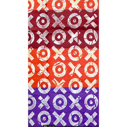 African Print Fabric/ Ankara - Purple, Orange, Red 'Iṣọkan Blocks' Design, YARD or WHOLESALE