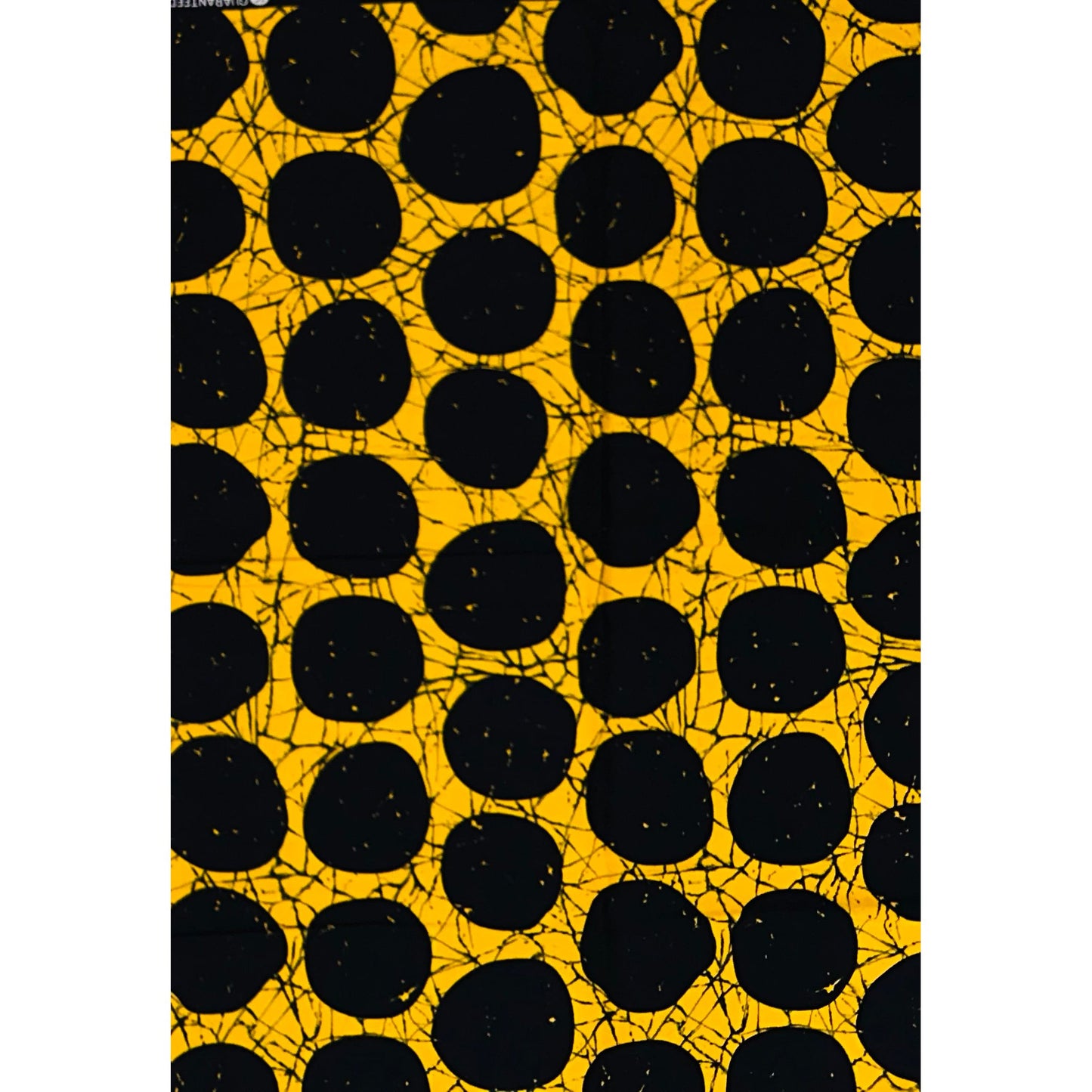 African Print Fabric/ Ankara - Yellow, Black 'Oro of the Sun' Design, YARD or WHOLESALE