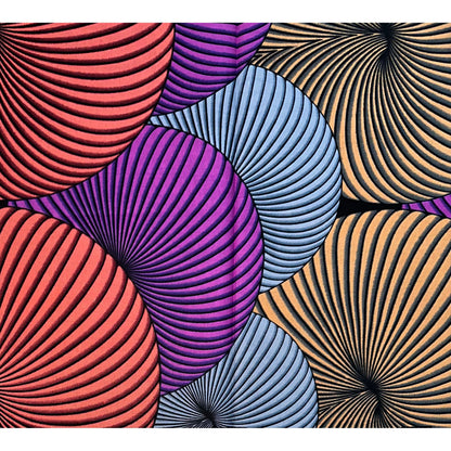 African Print Fabric/ Ankara - Pink, Purple, Beige, Gray 'Whirlwind', YARD or WHOLESALE