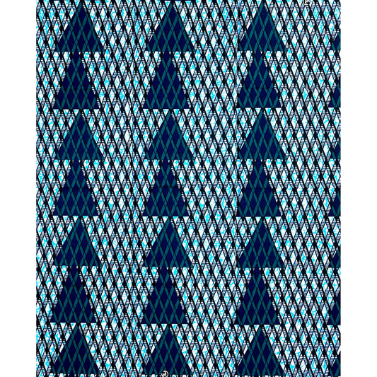 African Print Fabric/ Ankara - Blue, Teal ‘The Architect of Abeokuta', 1 Yard