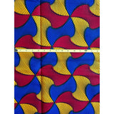 African Print Fabric/ Ankara - Red, Marigold, Blue 'Spinderella', YARD or WHOLESALE