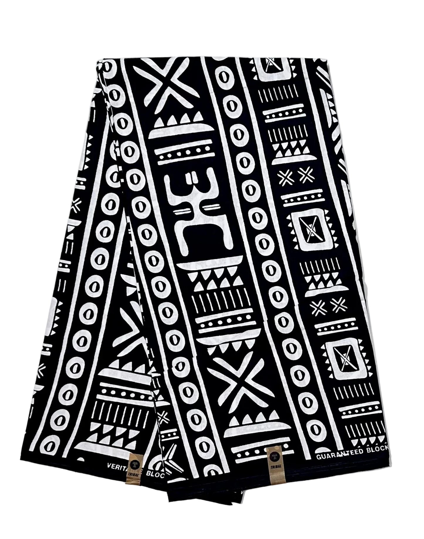 African Print Fabric/ Ankara - Black, White 'House Rules', Per Yard or Wholesale