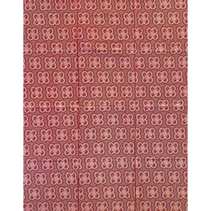 African Print Fabric/ Ankara - Red, Cream ‘Elevation' Design, 1 YARD