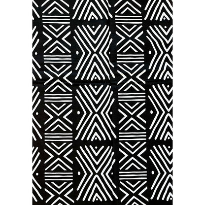 African Print Fabric/ Ankara - Black, White 'Direction Is Not Noise' Design, YARD or WHOLESALE