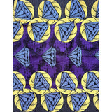 African Print Fabric/ Ankara - Blue, Purple, Beige "Brilliance"