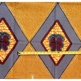 African Print Fabric/ Ankara - Orange, Red, Blue 'Sukai' YARD