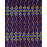 African Print Fabric/ Ankara - Blue, Red, Marigold 'Hearts and Spades', YARD or WHOLESALE