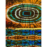 African Print Fabric/ Ankara - Orange, Blue, Green, Brown 'Make A Splash', YARD OR WHOLESALE