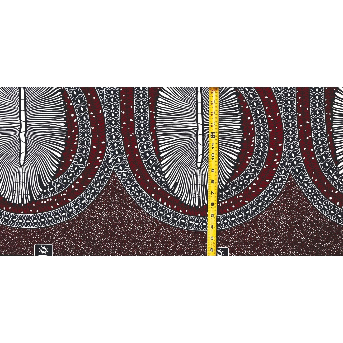 African Print Fabric/ Ankara - Brown, Navy, White 'Ije Nna', 1 YARD