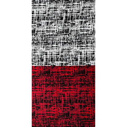 African Print Fabric/ Ankara - Red, White, Black 'Scatter Line' Design, YARD or WHOLESALE