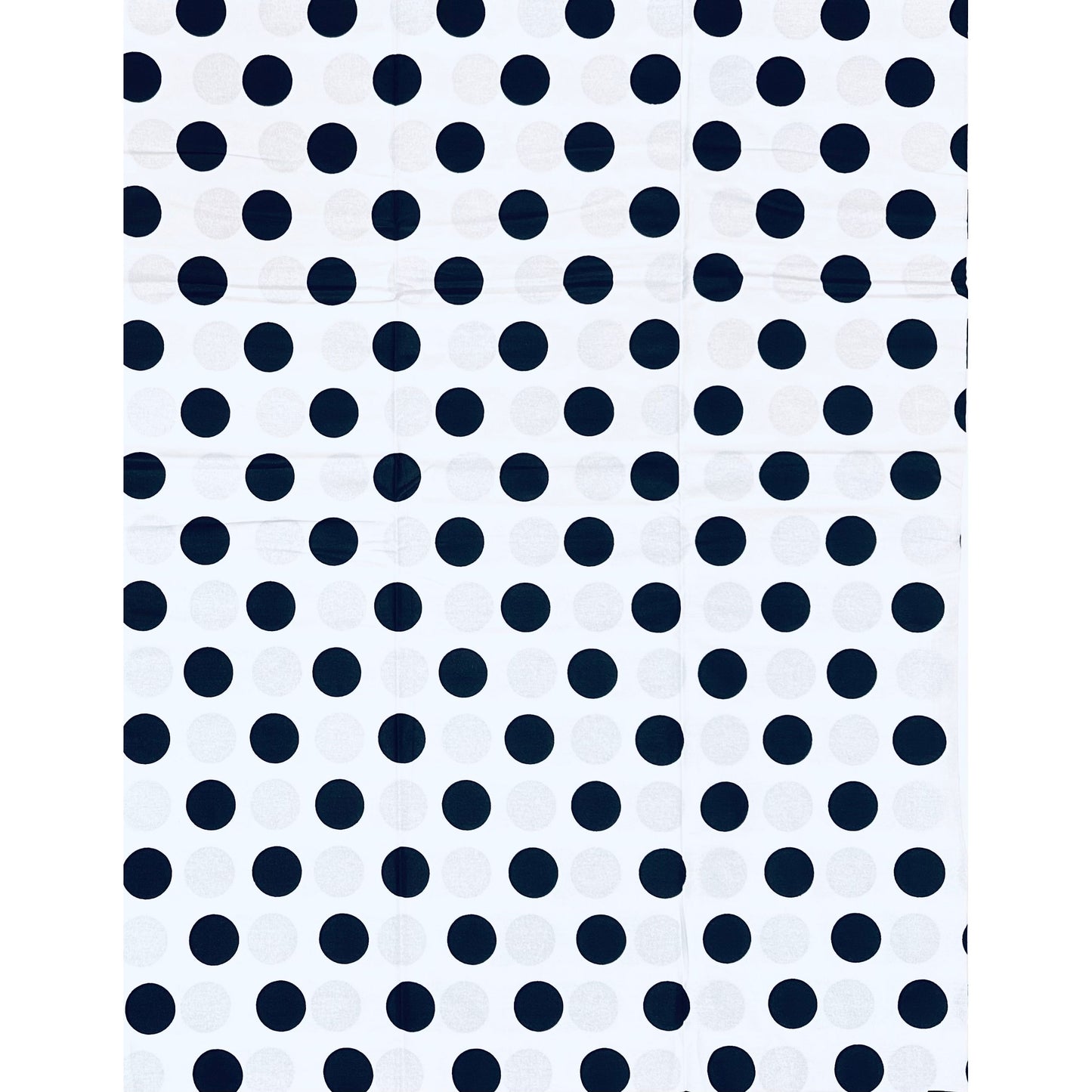 African Print Fabric/ Ankara - White, Black 'Dottie' Design, YARD or WHOLESALE