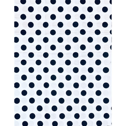 African Print Fabric/ Ankara - White, Black 'Dottie' Design, YARD or WHOLESALE