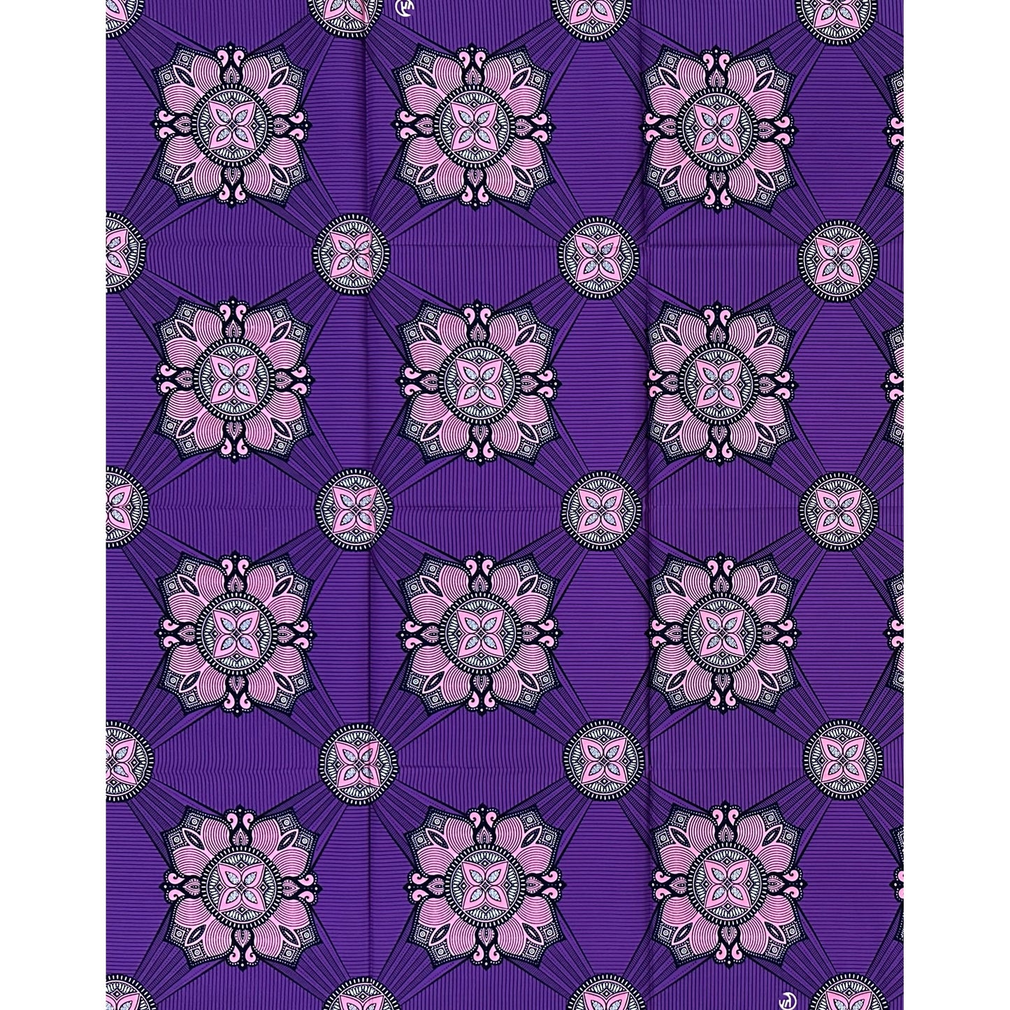 African Print Fabric/Ankara - Purple, Pink “Living Legacy" Design, 1 Yard