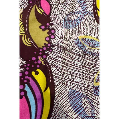 African Print Fabric/ Ankara - Pink, Yellow, Purple, Cream, Brown, Shimmering Gold 'Everyday Grace’, Yard or Wholesale
