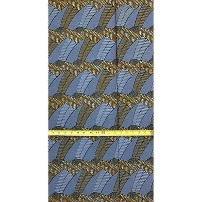 African Print Fabric/ Ankara - Gray, Brown ‘Obi Balance' Design, 1 Yard