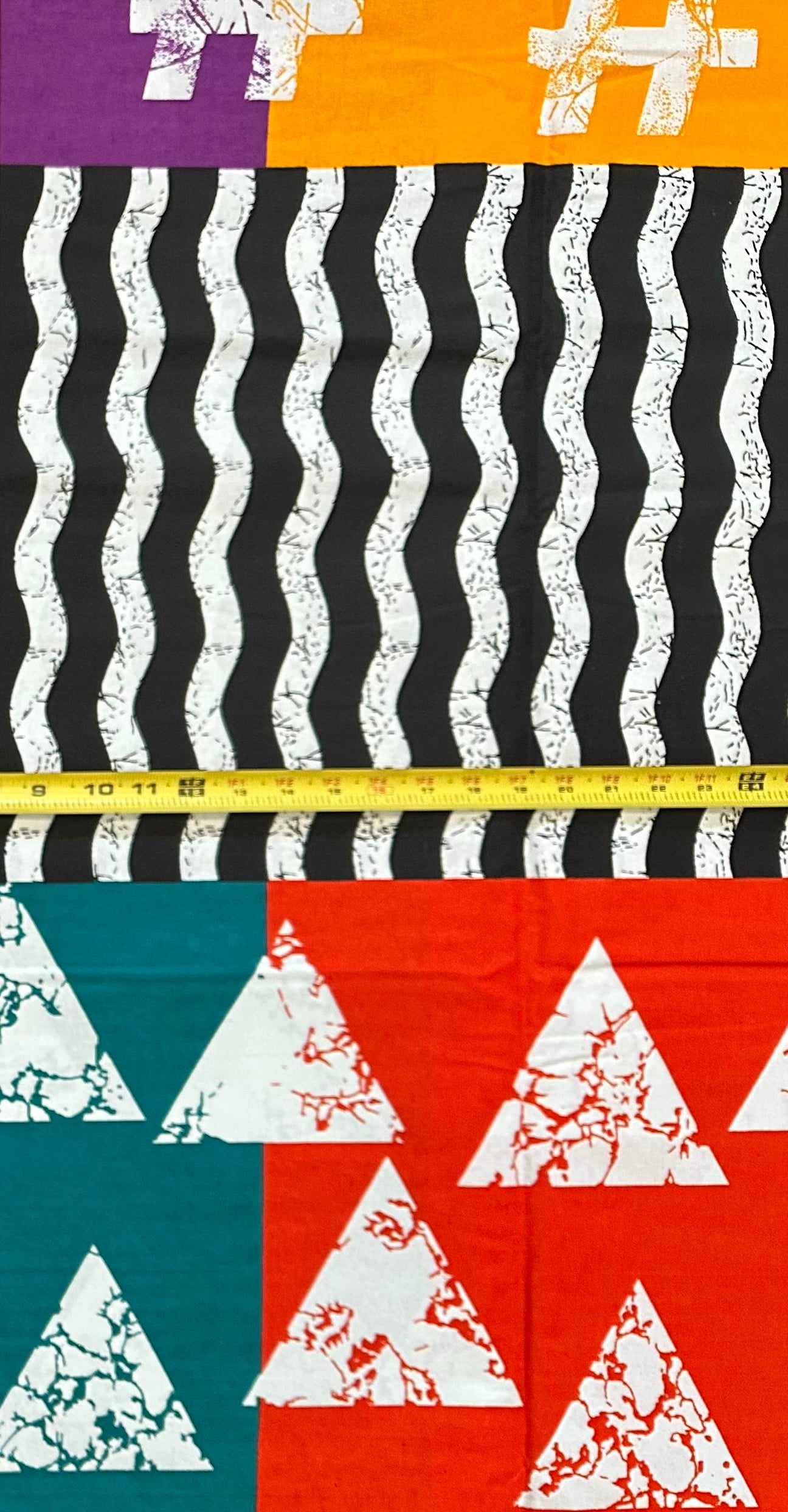 African Print Fabric/ Ankara - Black, White, Purple, Yellow, Teal, Red/Orange '#AfroSyntax' Design, YARD or WHOLESALE