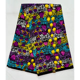 African Print Fabric/ Ankara - Purple, Blue, Yellow 'Rukiya' YARD or WHOLESALE