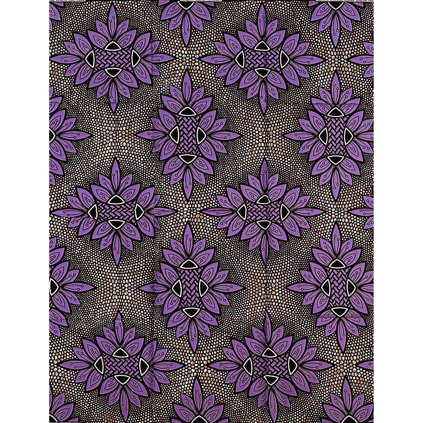 African Print Fabric/Ankara - Purple, Brown "Lavender Code" Design