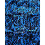African Print, Satin Fabric- Black, Blue "Afreek", Yard or Wholesale