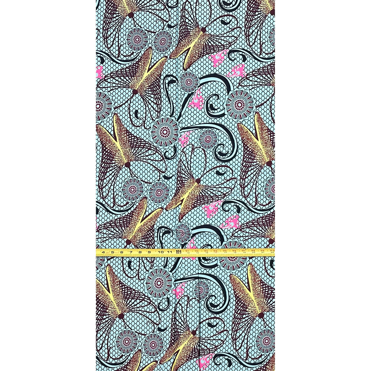 African Print Fabric/ Ankara - Green, Yellow, Pink 'Yewa’s Whisper' Design, YARD or WHOLESALE