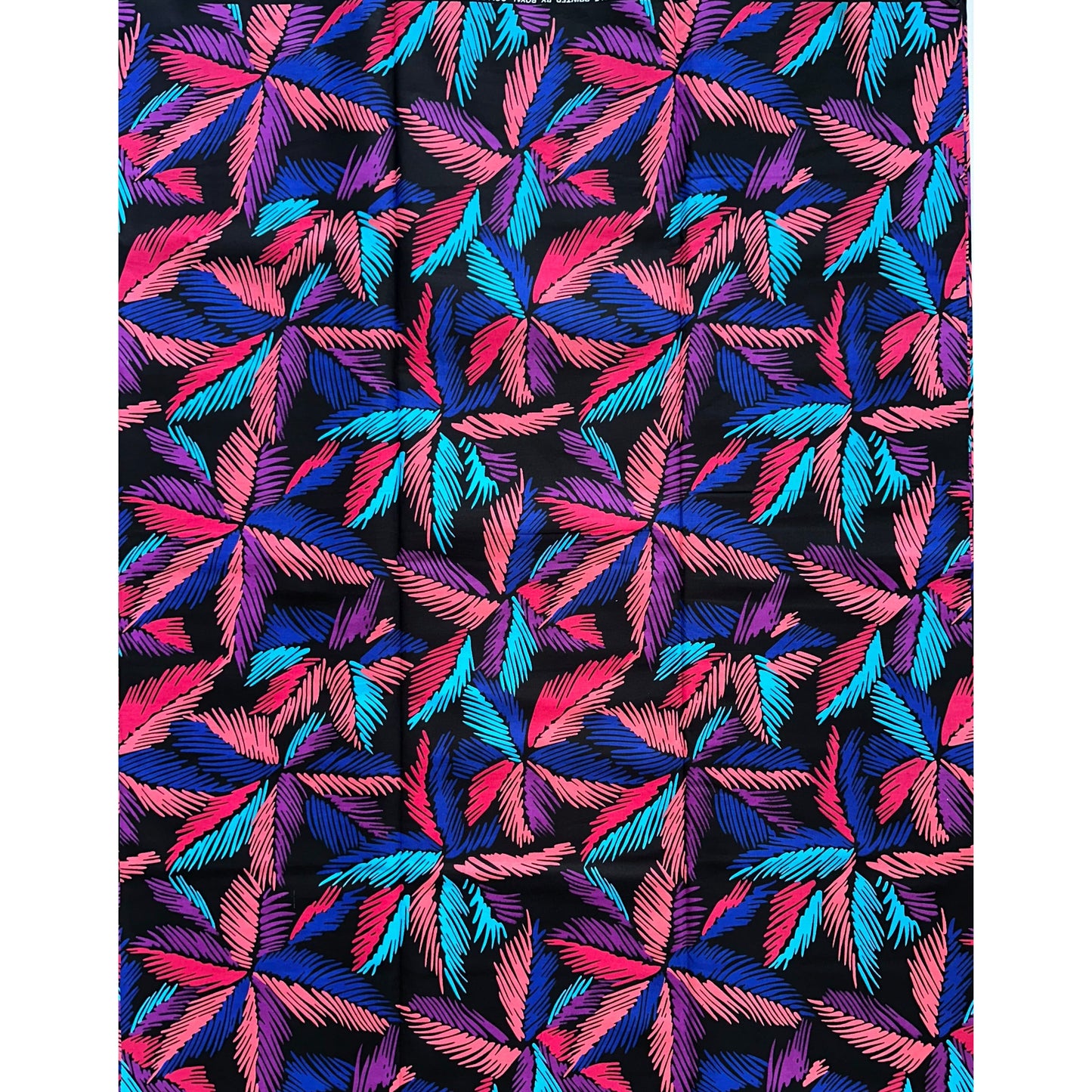 African Print Fabric/ Ankara - Pink, Blue, Purple, Black 'Mosaic of Mombasa' Design, YARD or WHOLESALE