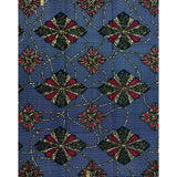 African Print Fabric/Ankara - Navy, Red, Brown “Omandra" Design, 1 Yard