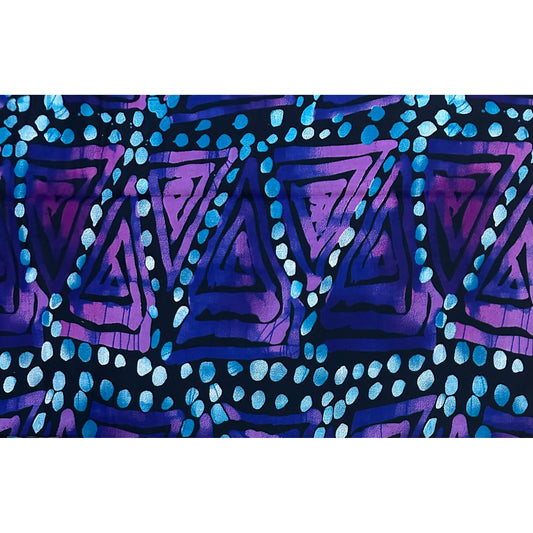 African Print Fabric/ Ankara - Purple, Blue 'Drumfire Echo’, YARD or WHOLESALE