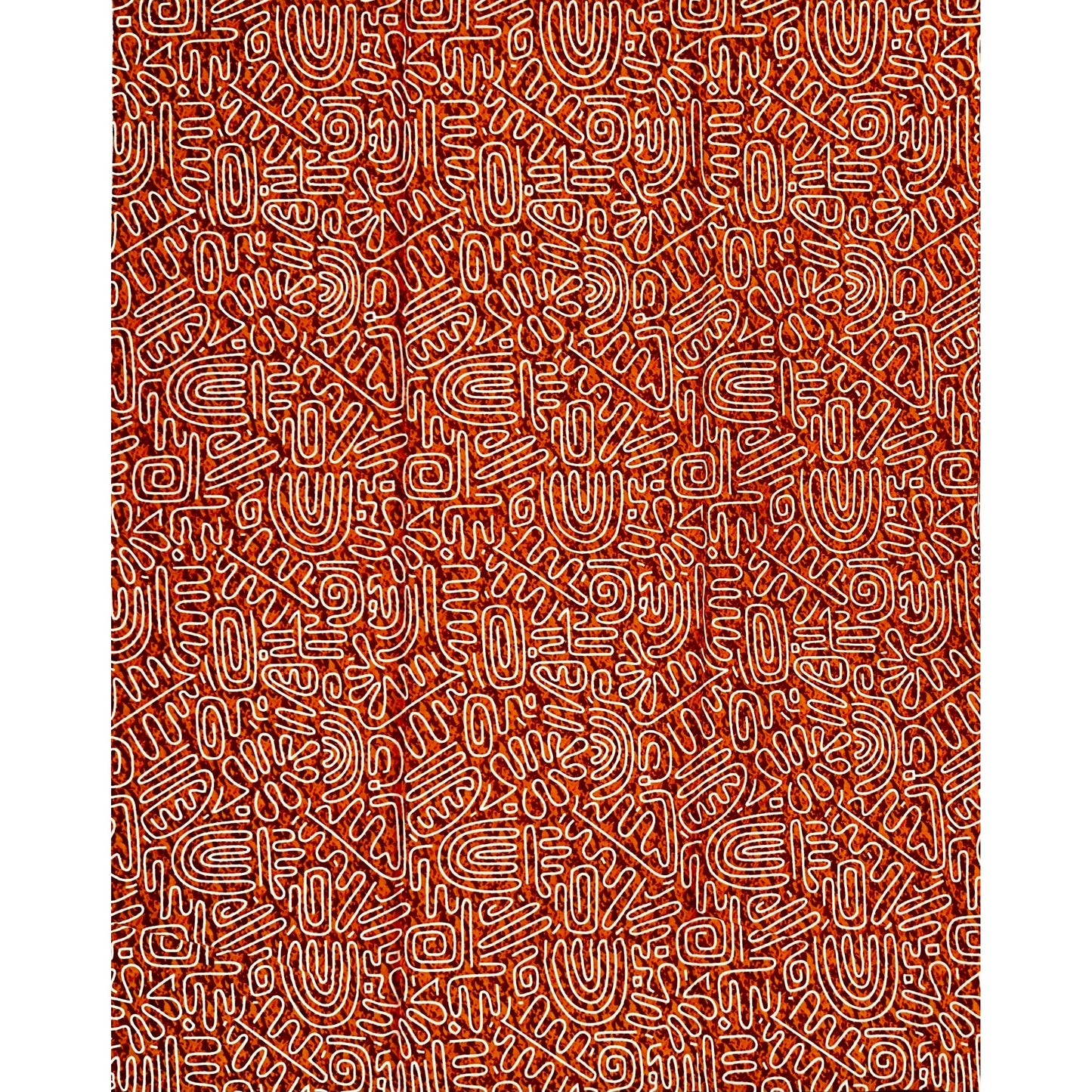 African Print Fabric/ Ankara - Shades of Brown, White "Sacred Fire", YARD or WHOLESALE