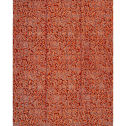African Print Fabric/ Ankara - Shades of Brown, White "Sacred Fire", YARD or WHOLESALE