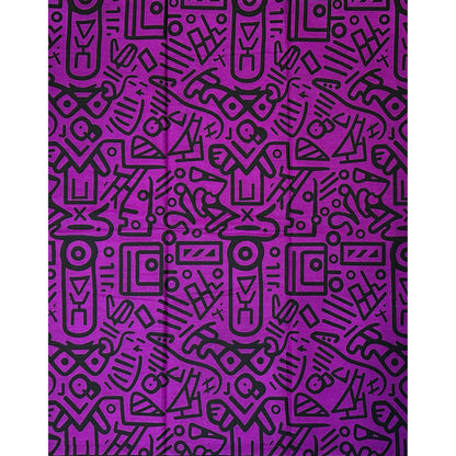 African Print Fabric/ Ankara - Purple, Black 'Kpakpam', YARD or WHOLESALE