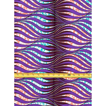 African Print Fabric/ Ankara - Pink, Blue, Purple "Too Many Compliments" Design, 1 Yard