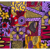 African Print Fabric/Ankara - Purple, Brown, Red ‘Bintou Charmed' Design, YARD or WHOLESALE