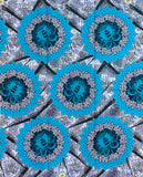 African Print Fabric/ Ankara - Blue, Purple 'Faraja Glow,’ YARD
