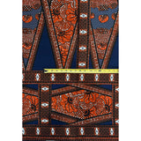 African Print Fabric/ Ankara - Brown, Blue 'Afia Nson,' YARD