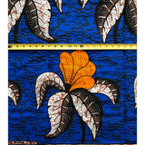 African Print Fabric/Ankara - Blue, Orange, Brown "Idriss" Design, YARD or WHOLESALE