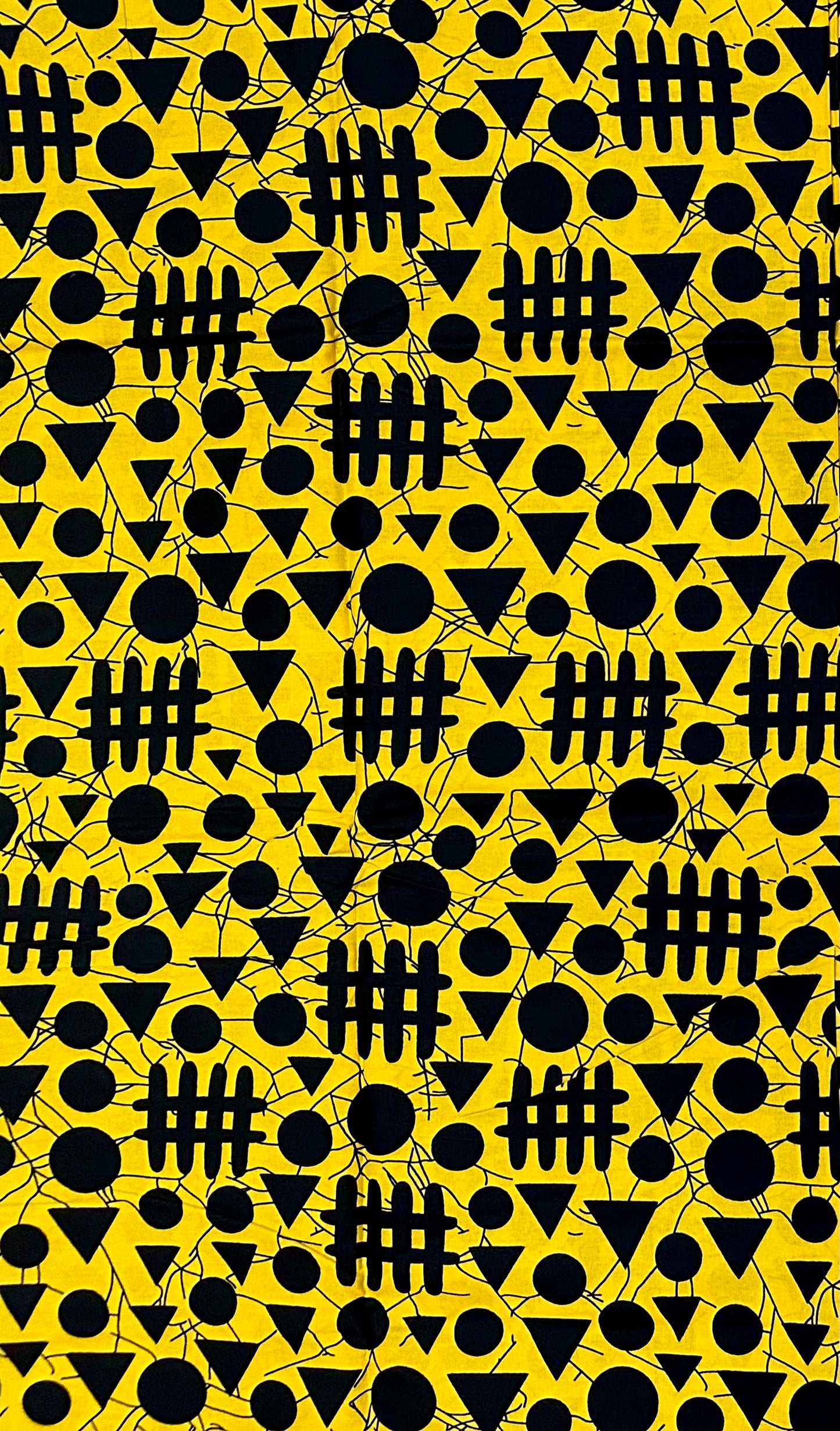 African Print Fabric/ Ankara - Yellow, Black "Kigali Traffic", Yard or Wholesale