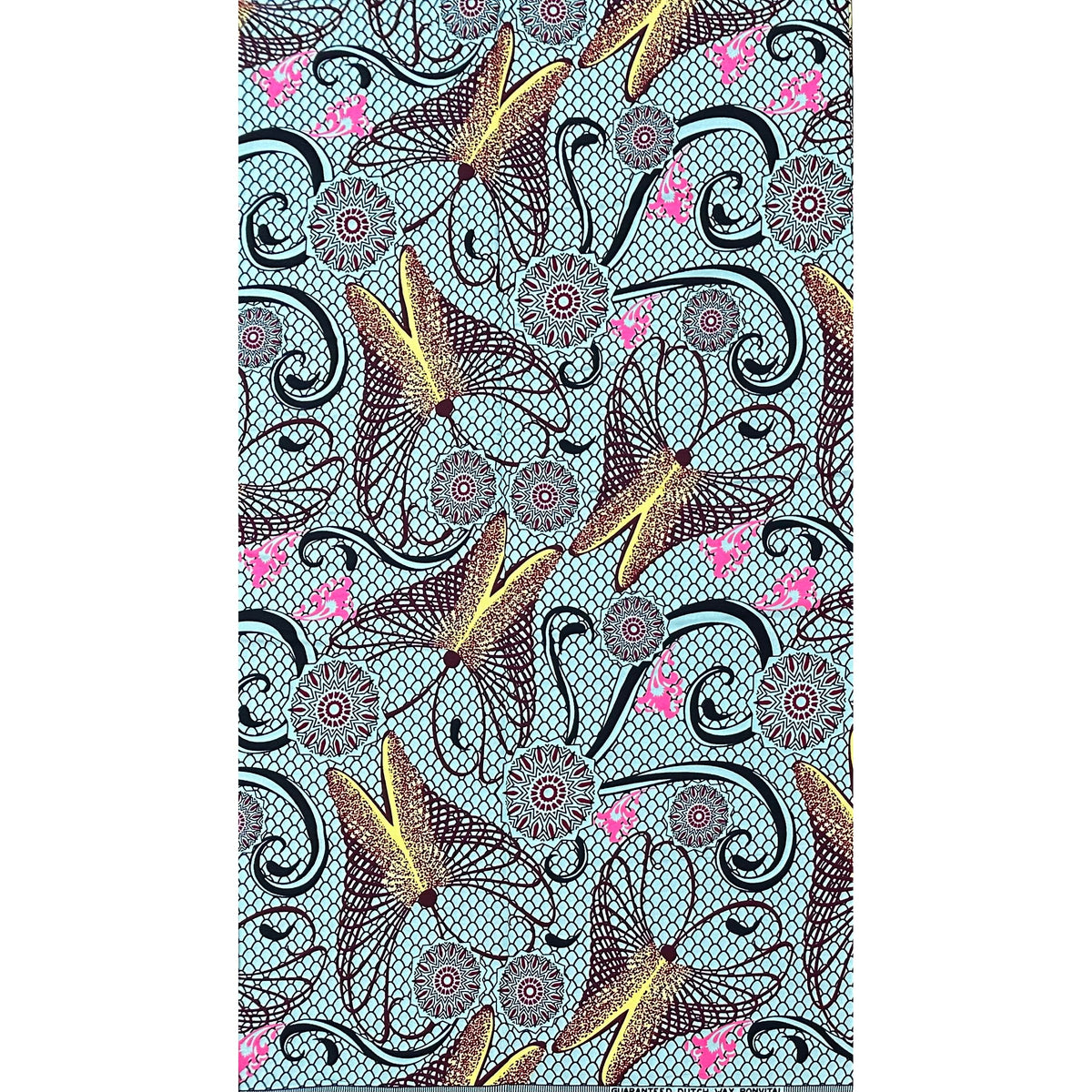 African Print Fabric/ Ankara - Green, Yellow, Pink 'Yewa’s Whisper' Design, YARD or WHOLESALE