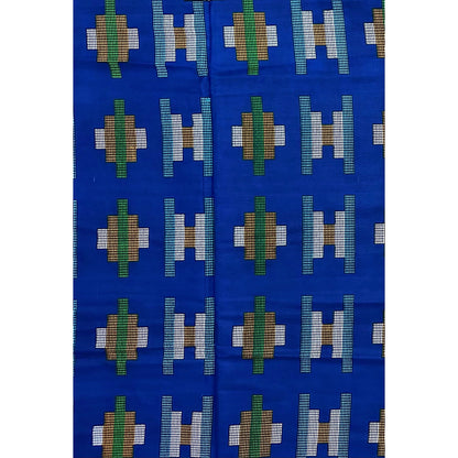 African Print Fabric/ Ankara - Blue, Orange, Green 'Common Ground' Design, YARD or WHOLESALE