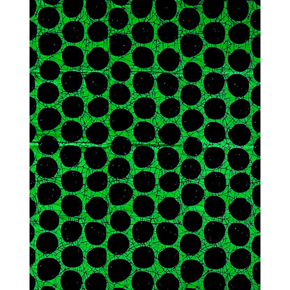 African Print Fabric/ Ankara - Green, Black 'Oro of the Earth' Design, YARD or WHOLESALE