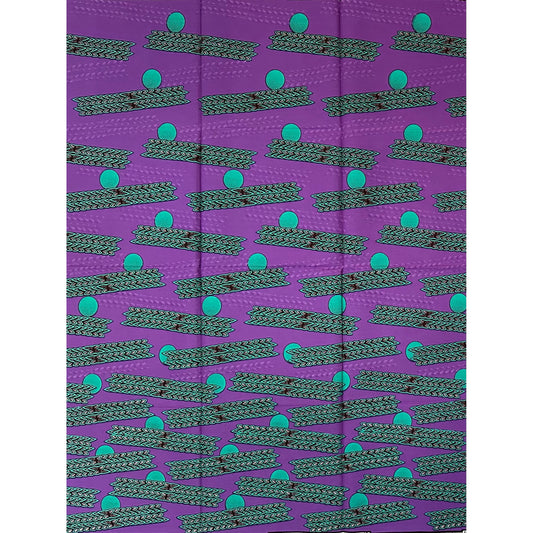 African Print Fabric/Ankara - Purple, Teal "Ori Solstice" Design