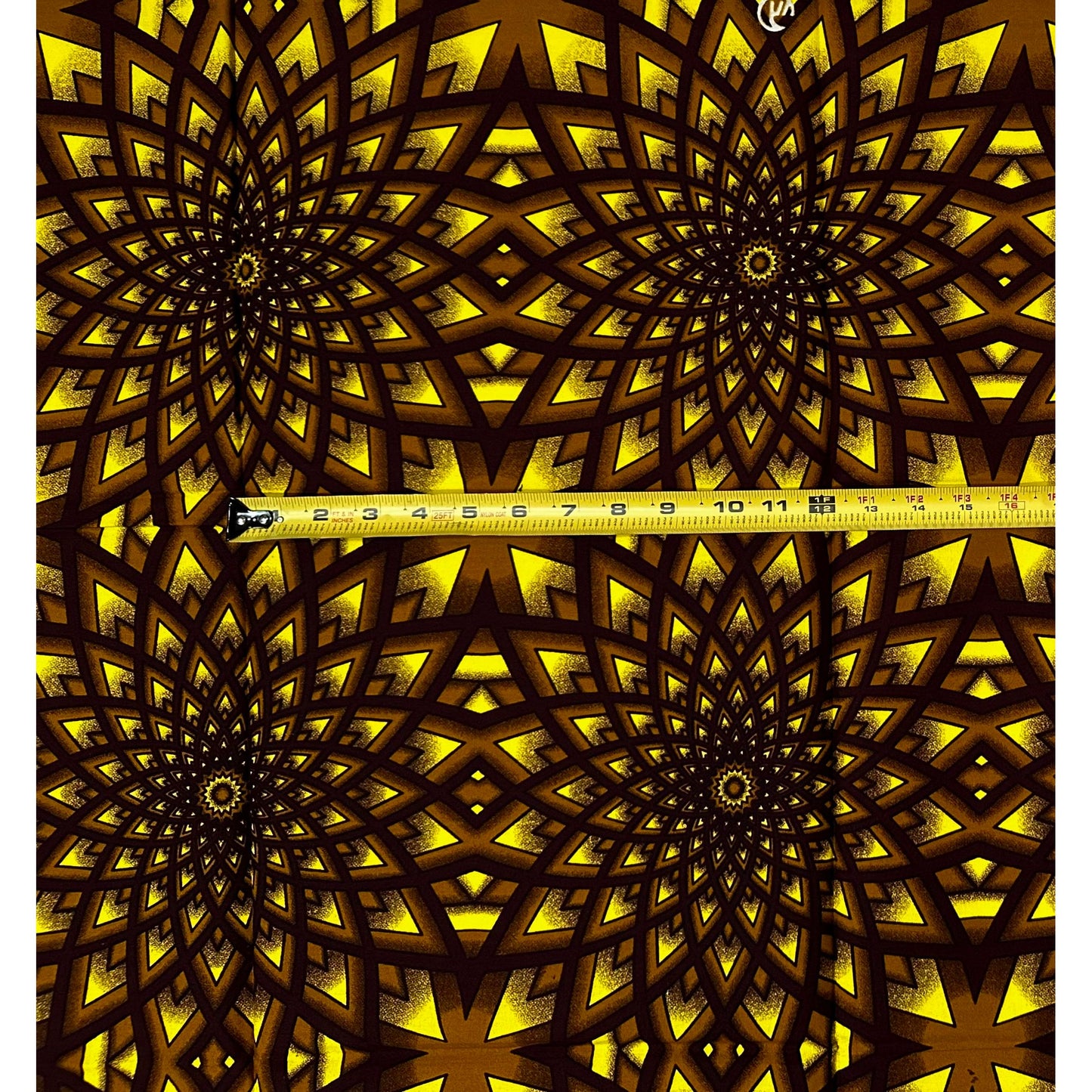 African Print Fabric/Ankara - Yellow, Olive Green, Brown "Irin Ayo" Design