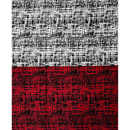 African Print Fabric/ Ankara - Red, White, Black 'Scatter Line' Design, YARD or WHOLESALE