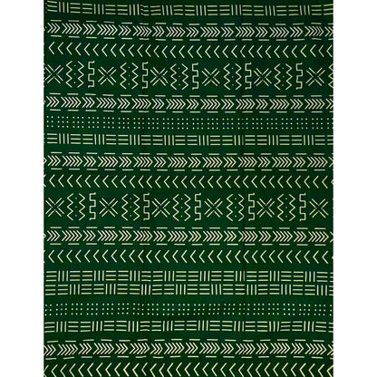 African Print Fabric/ Ankara - Green, Cream 'Taye Legacy' Design, YARD or WHOLESALE