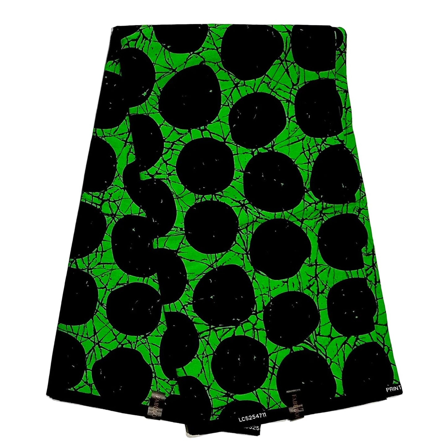 African Print Fabric/ Ankara - Green, Black 'Oro of the Earth' Design, YARD or WHOLESALE