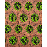 African Print Fabric/Ankara - Green, Shades of Brown "Uchenna Twist" Design, Yard