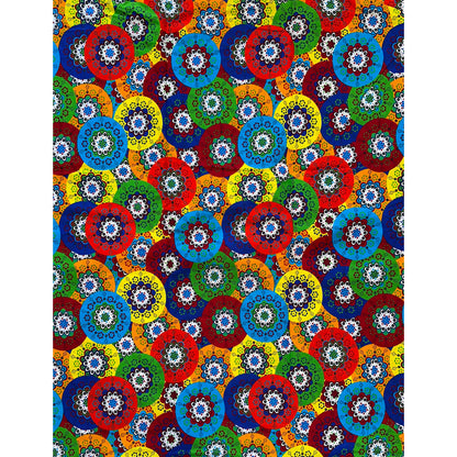 African Print Fabric/ Ankara - Multicolored 'If Happy Was A Fabric' Design, YARD or WHOLESALE